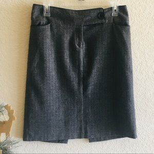 Gray pinstriped skirt